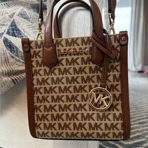 Michael Kors Brown Mini Bag with Monogram Pattern